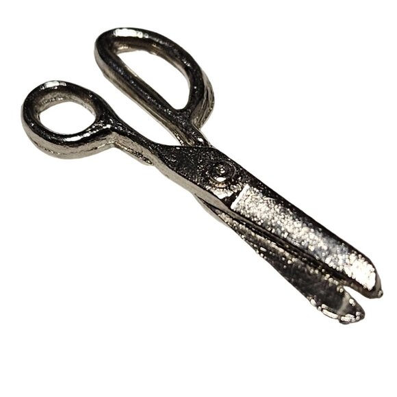 Miniature Silver Tone Scissors Pendant Charm Jewelry Crafting Necklace Bracelet - Picture 1 of 3